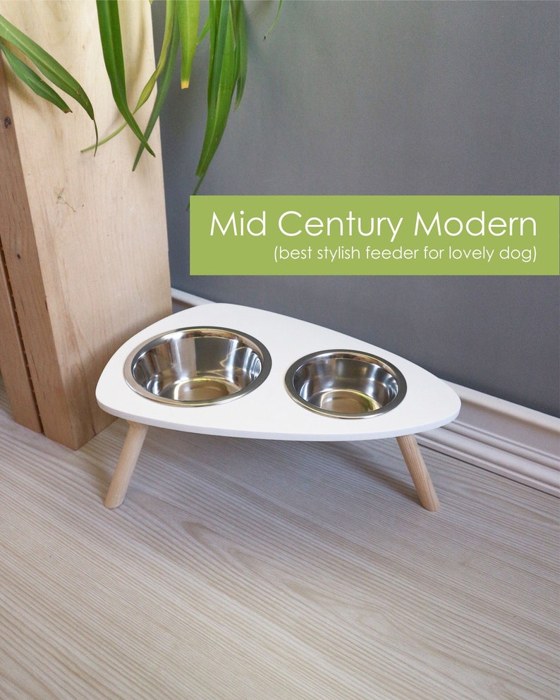 mid century modern dog bowls