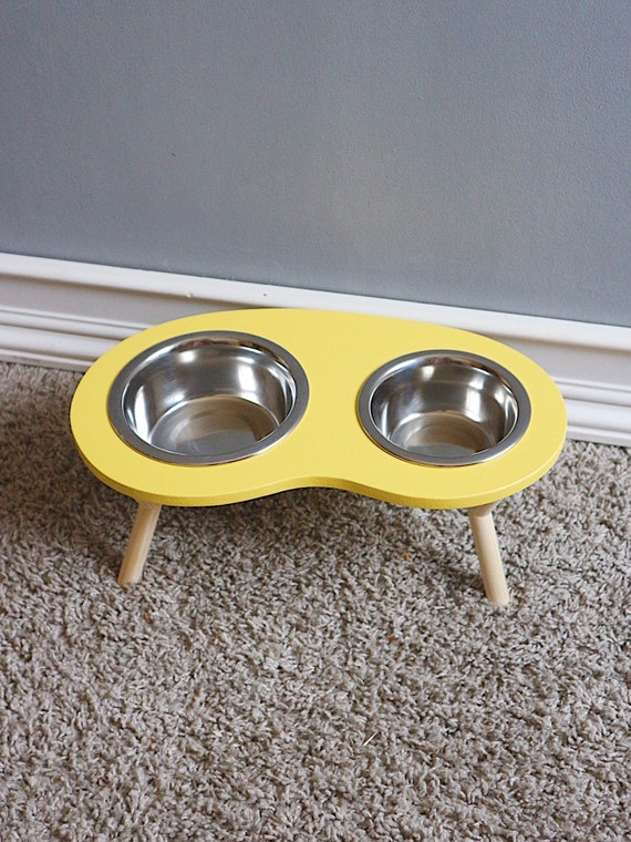 Cat Feeding Furniture Cat Feeder In Mid Century Style Pet Etsy