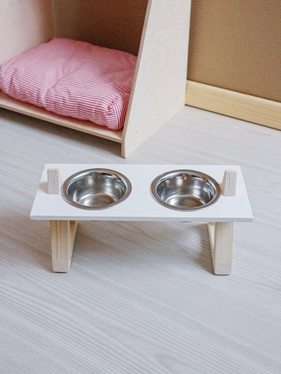 cat food bowl stand