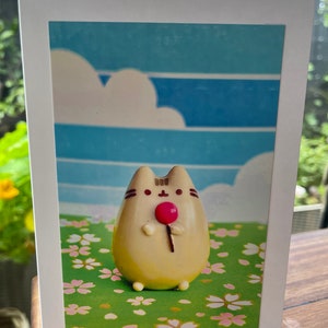 Handmade Cat Inspired Birthday Card lollipop