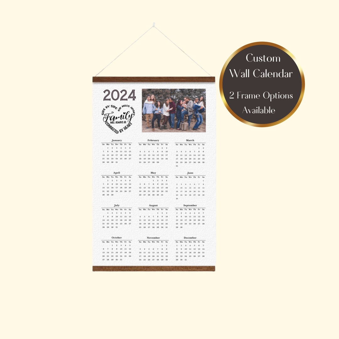 2024 Custom Family Photo Calendar Hanging Canvas Poster Teak Etsy