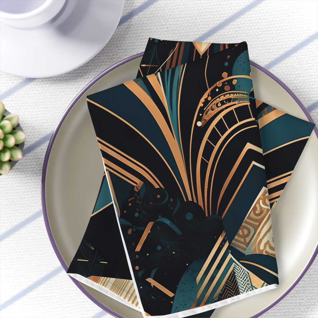 Art Deco Napkins Set of 4 Classic Modern Napkins Great Etsy
