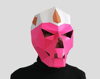 Queen skull mask template - paper mask, papercraft mask, masks, 3d mask, low poly mask, 3d paper mask, paper mask template, halloween mask