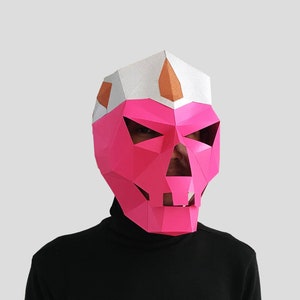 Queen skull mask template PDF - paper mask, papercraft mask, 3d mask, low poly mask, 3d paper mask, paper mask template, halloween mask