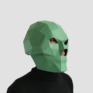 The mask skull template PDF - paper mask, papercraft mask, masks, 3d mask, low poly mask, 3d paper mask, paper mask template