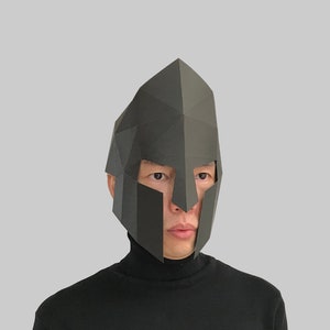 Helmet #3 Mask Template digital PDF - Low Poly Papercraft Mask