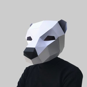 Eisbär Maske Vorlage - Papiermaske, Papercraft Maske, Masken, 3D Maske, Low Poly Maske, 3D Papiermaske, Papiermaskenvorlage, Tiermaske