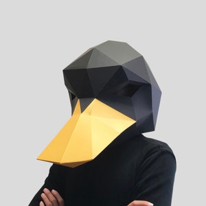 Duck bird mask template - paper mask, papercraft mask, masks, 3d mask, low poly mask, 3d paper mask, paper mask template, animal mask