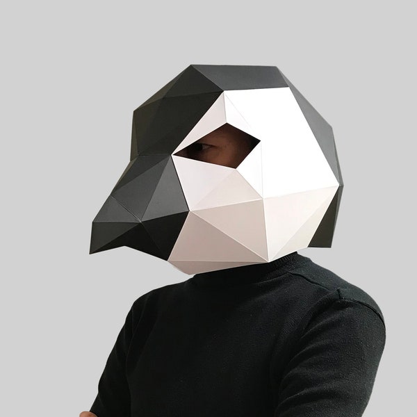 Little Penguin mask template - paper mask, papercraft mask, masks, 3d mask, low poly mask, 3d paper mask, paper mask template, animal mask