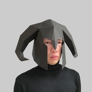 Helmet #4 template PDF - paper mask template, 3d helmet, low poly helmet, 3d paper mask, paper helmet, low poly mask halloween