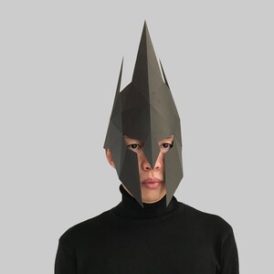 Helmet #6 template PDF  - paper mask template, 3d helmet, low poly helmet, 3d paper mask, paper helmet, low poly mask halloween