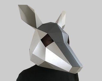 Modèle de masque tatou - modèle de masque papier, masque papercraft, masques, masque 3d, masque low poly, masque papier 3d, masque animal halloween