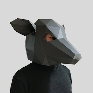 Sheep mask template PDF - paper mask, papercraft mask, 3d mask, low poly mask, 3d paper mask, paper mask template, animal mask halloween