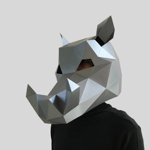 Warthog mask template PDF - paper mask, papercraft mask, masks, 3d mask, low poly mask, 3d paper mask, paper mask template, animal mask