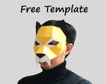 Tiger half mask - Free template Link in description