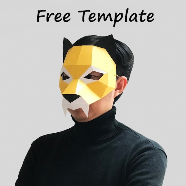 Tiger half mask - Free template Link in description