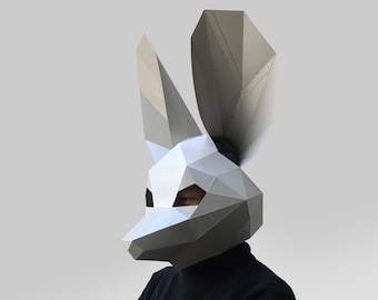Maus Maske Vorlage - Papiermaske, Papercraft Maske, Masken, 3D Maske, Low Poly Maske, 3D Papiermaske, Papiermaske Vorlage, Tiermaske Halloween