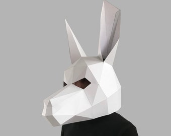 Lama Maskenschablone - Papiermaske, Papercraft Maske, Masken, 3D Maske, Low Poly Maske, 3D Papiermaske, Papiermaskenschablone, Tiermaske Halloween