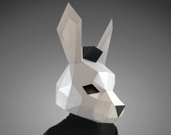 Donkey mask digital PDF - Low Poly Papercraft Animal Mask Template