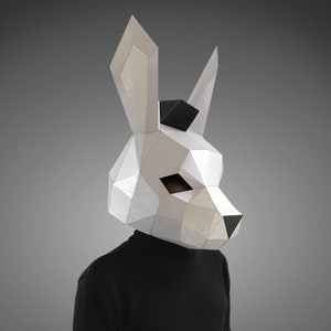 Donkey mask template PDF - paper mask, papercraft mask, 3d mask, low poly mask, 3d paper mask, paper mask template, animal mask halloween