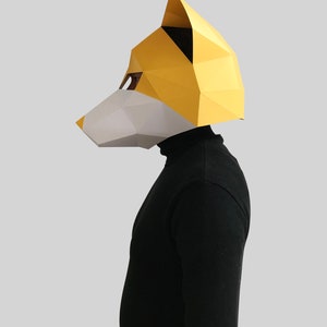 Shiba Inu Dog Mask Template Paper Mask Papercraft Mask - Etsy