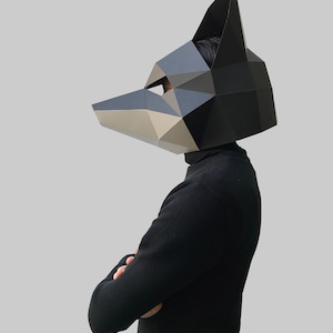 Silver Fox Mask Template Paper Mask, Papercraft Mask, Masks, 3d Mask ...