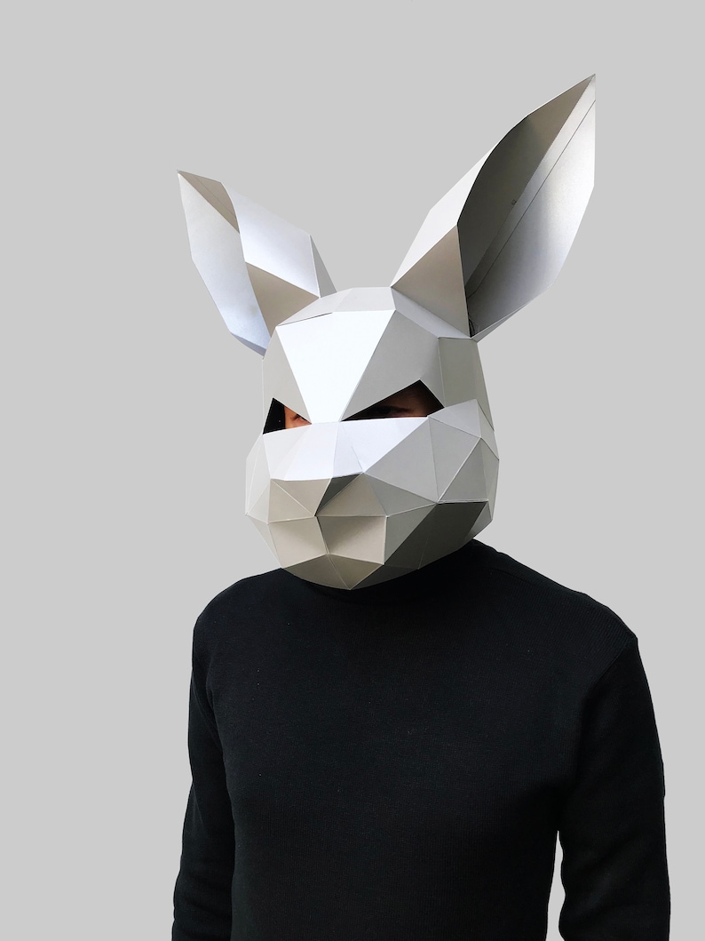 COMBO 1 paper mask template paper mask, papercraft mask, masks, 3d mask, low poly mask, 3d paper mask template, animal mask halloween image 7