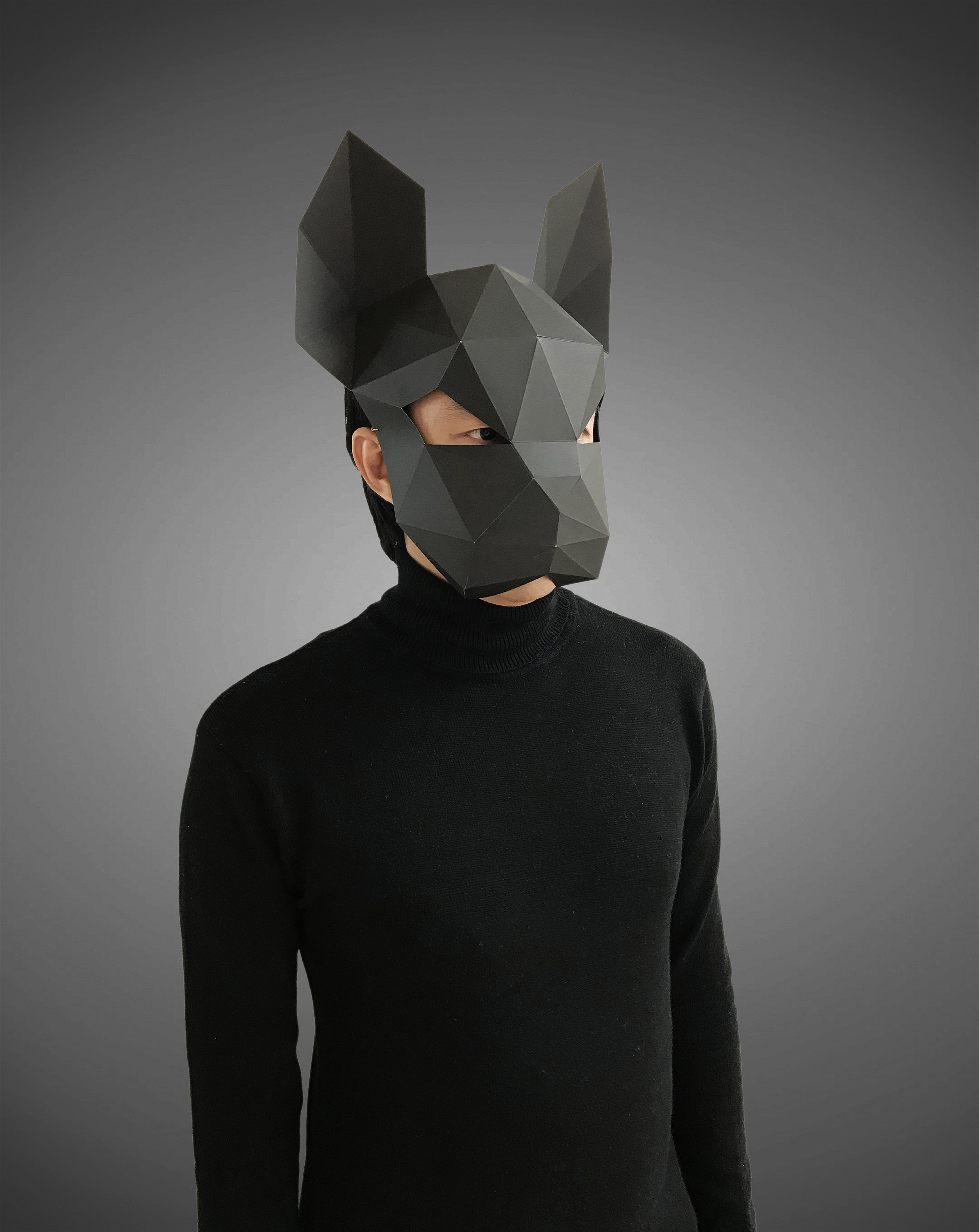 Bulldog half mask template dog mask papercraft mask masks | Etsy