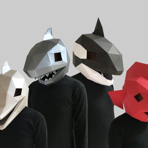 COMBO #20 paper mask template - paper mask, papercraft mask, masks, 3d mask, low poly mask, 3d paper mask, paper mask template, animal mask
