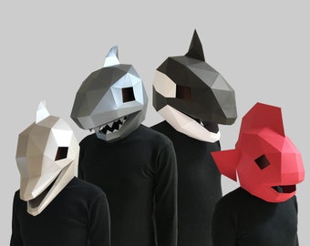 COMBO #20 paper mask template - paper mask, papercraft mask, masks, 3d mask, low poly mask, 3d paper mask, paper mask template, animal mask