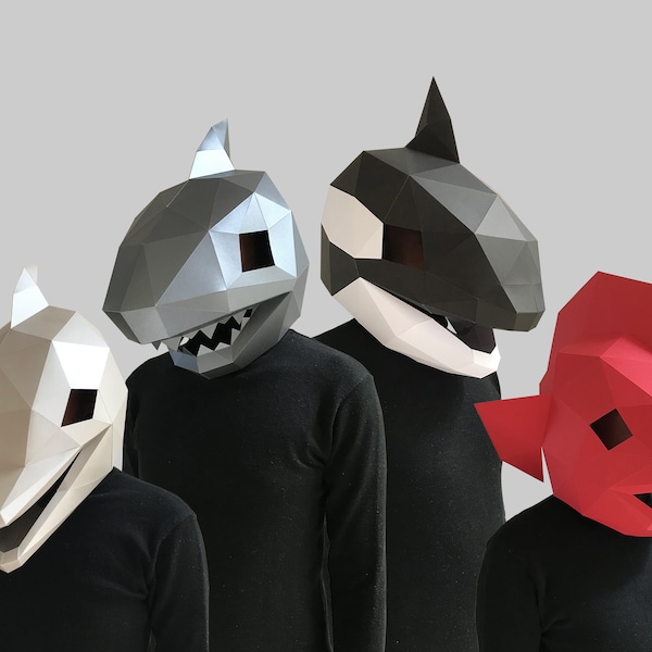 COMBO #20 paper mask template - paper mask, papercraft mask, masks, 3d mask, low poly mask, 3d paper mask, paper mask template, animal mask