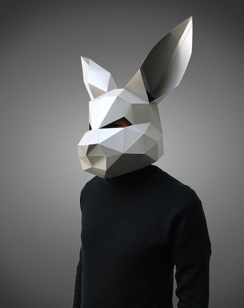 COMBO 1 paper mask template paper mask, papercraft mask, masks, 3d mask, low poly mask, 3d paper mask template, animal mask halloween image 9