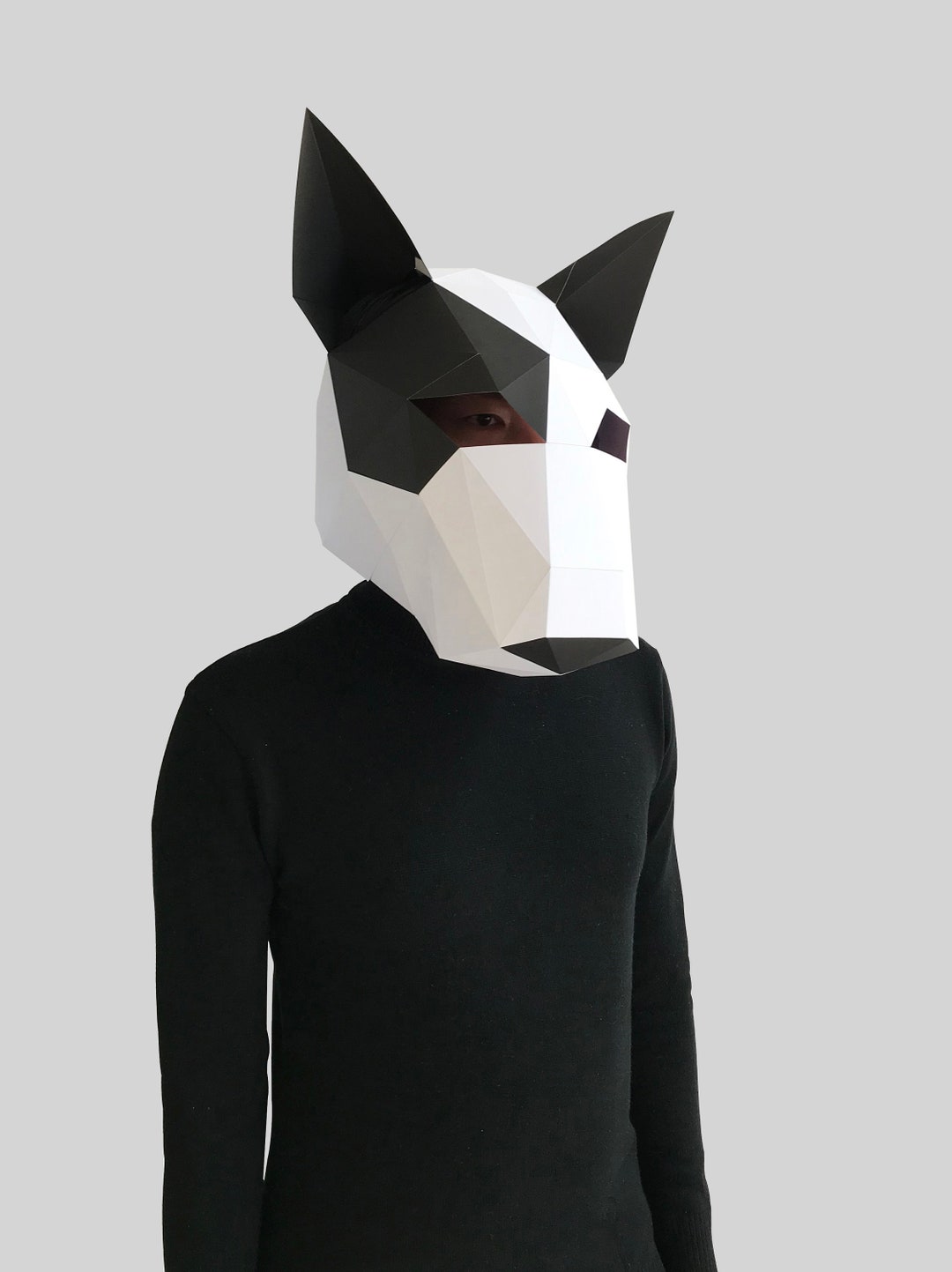 Bull Terrier Dog Mask Template Paper Mask Papercraft Mask - Etsy