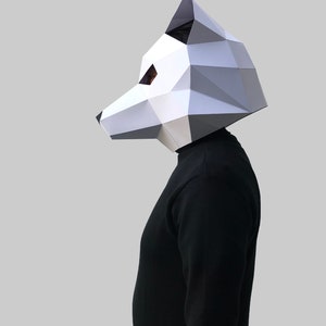 White Fox Mask Template Paper Mask, Papercraft Mask, Masks, 3d Mask ...