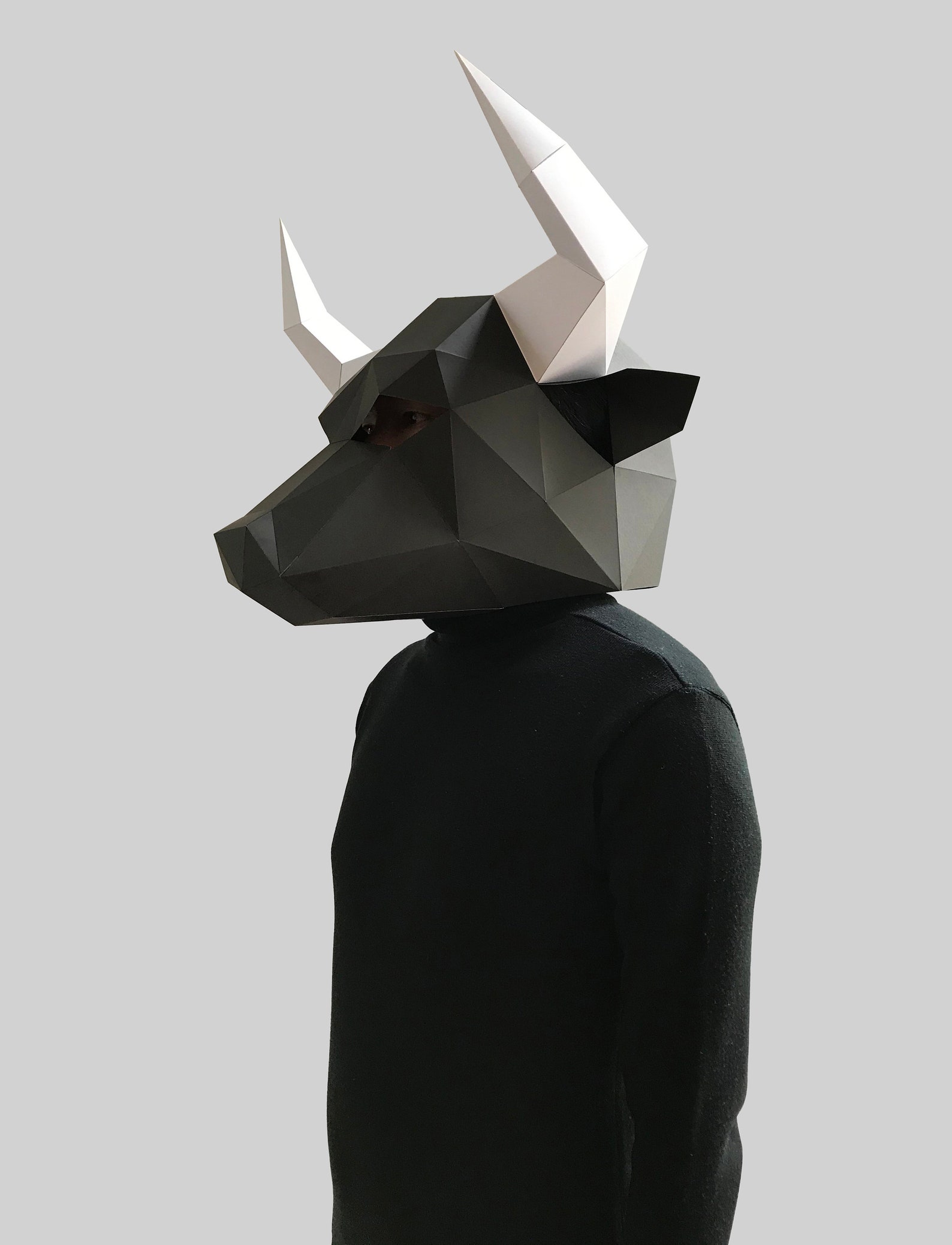 Spanish Bull Mask Template Paper Mask Papercraft Mask | Etsy