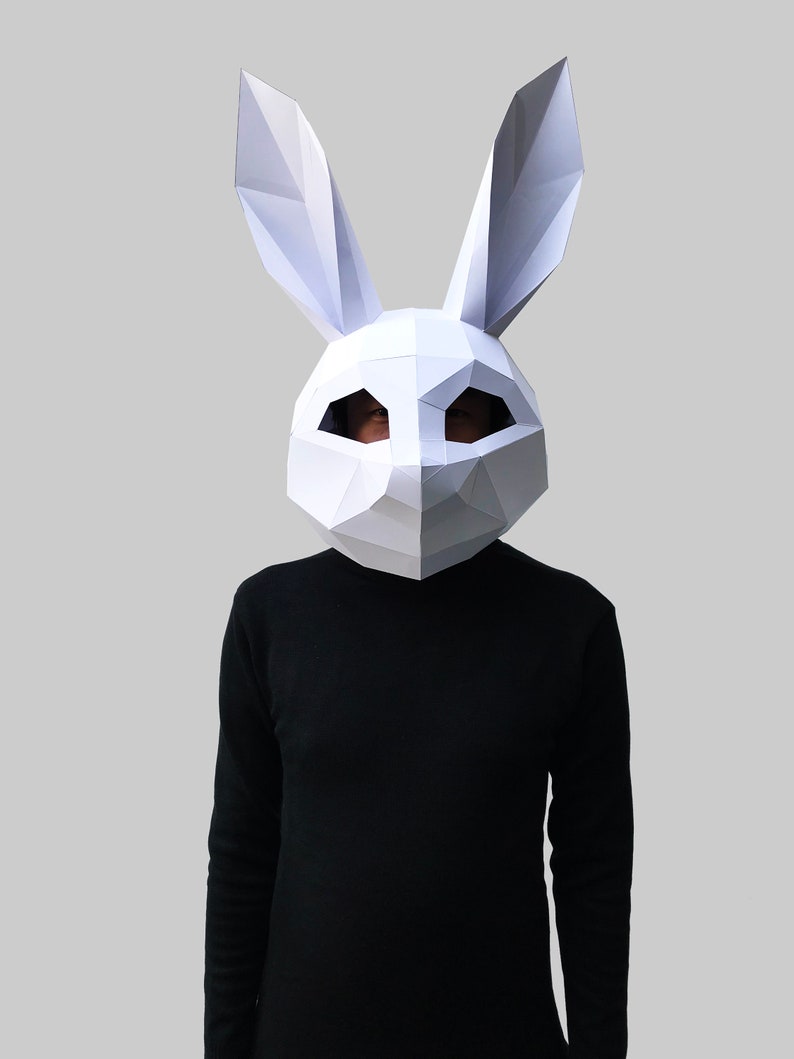COMBO 1 Papiermaske Schablone Papiermaske, Papercraft Maske, Masken, 3D Maske, Low Poly Maske, 3D Papier Maske Schablone, Tiermaske Halloween Bild 5