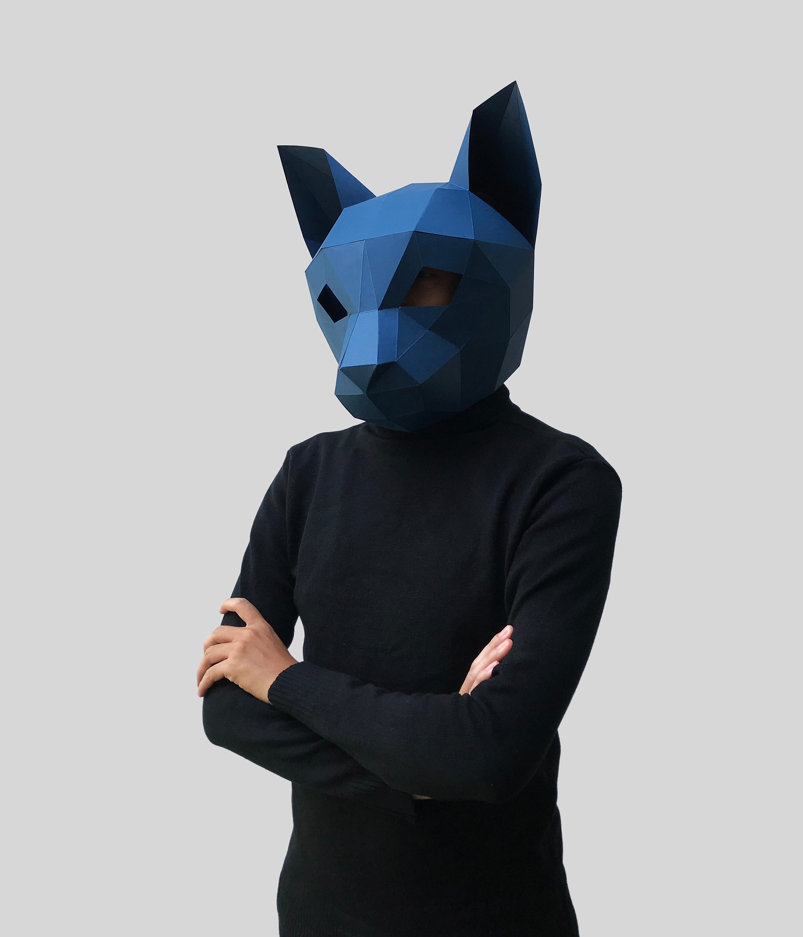 Cat mask template paper mask papercraft mask masks 3d Etsy España