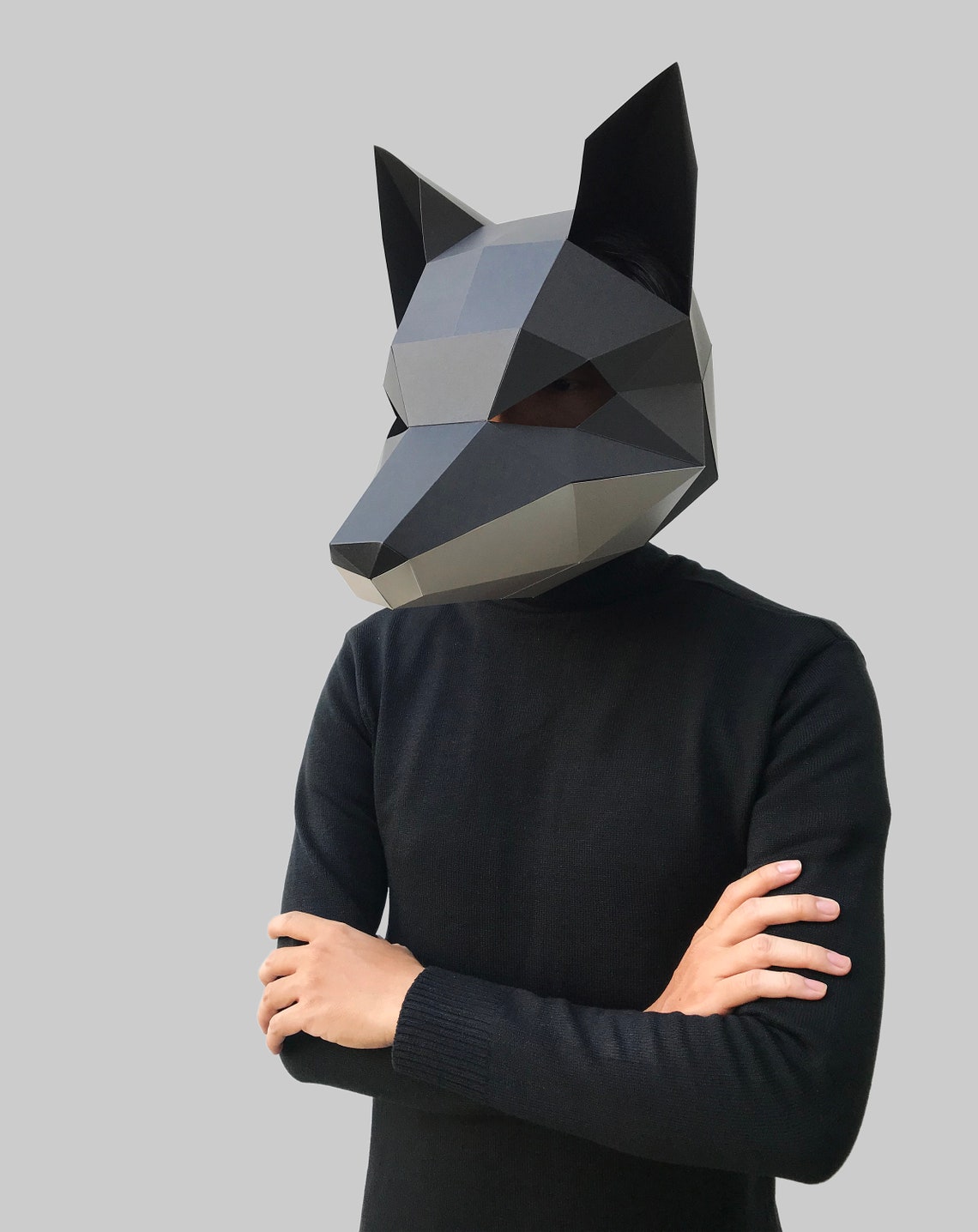 Silver Fox Mask Template Paper Mask Papercraft Mask Masks - Etsy India