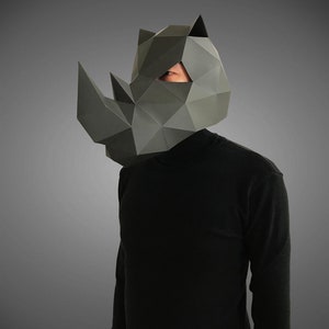 Rhino Mask Template Paper Mask, Papercraft Mask, Masks, 3d Mask, Low ...