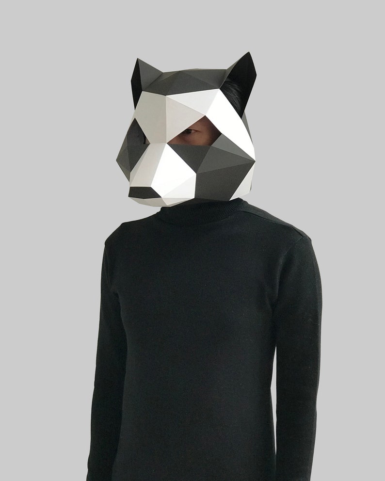 Raccoon mask template paper mask papercraft mask masks 3d | Etsy