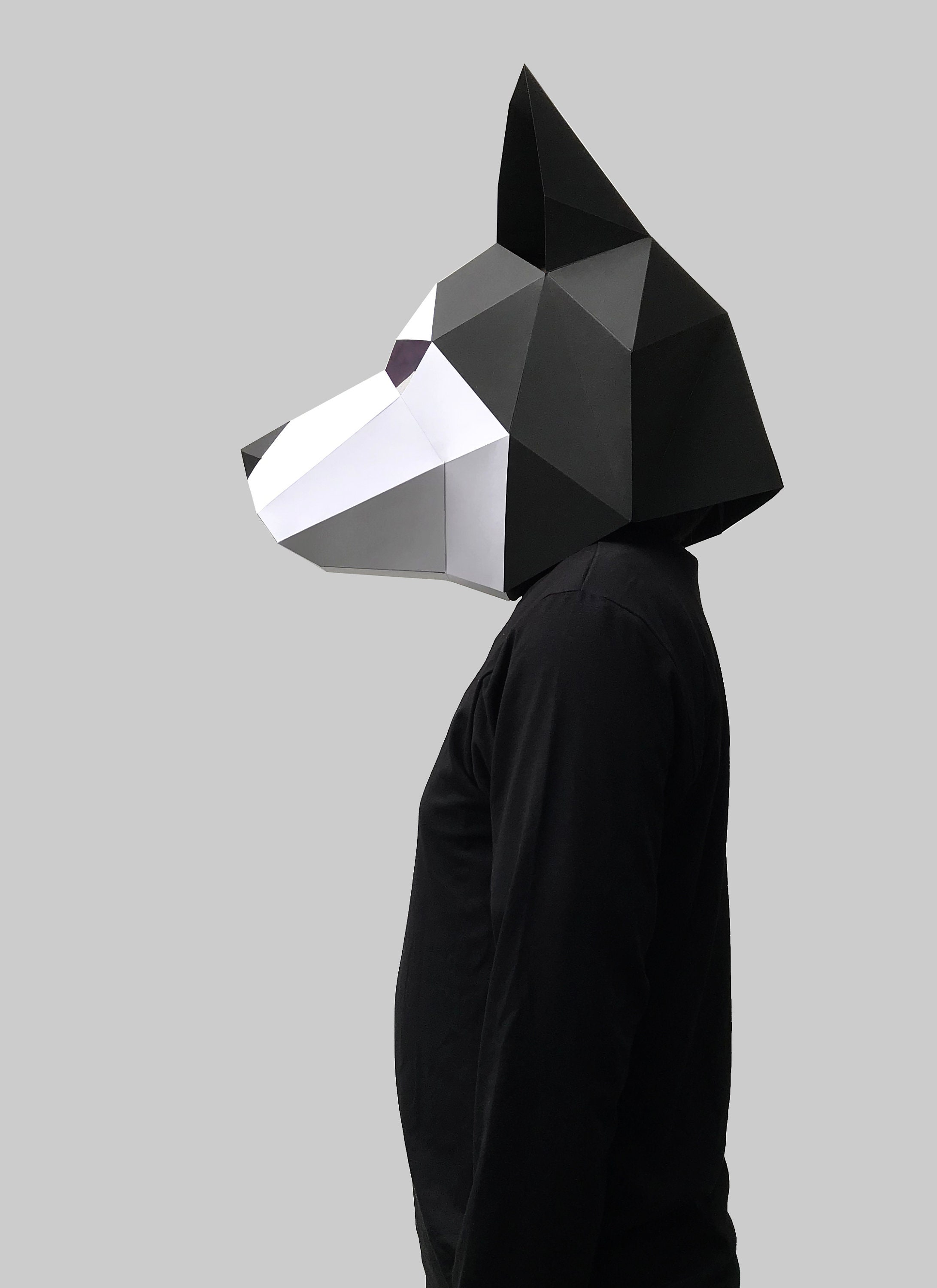 Husky dog mask template paper mask papercraft mask masks | Etsy
