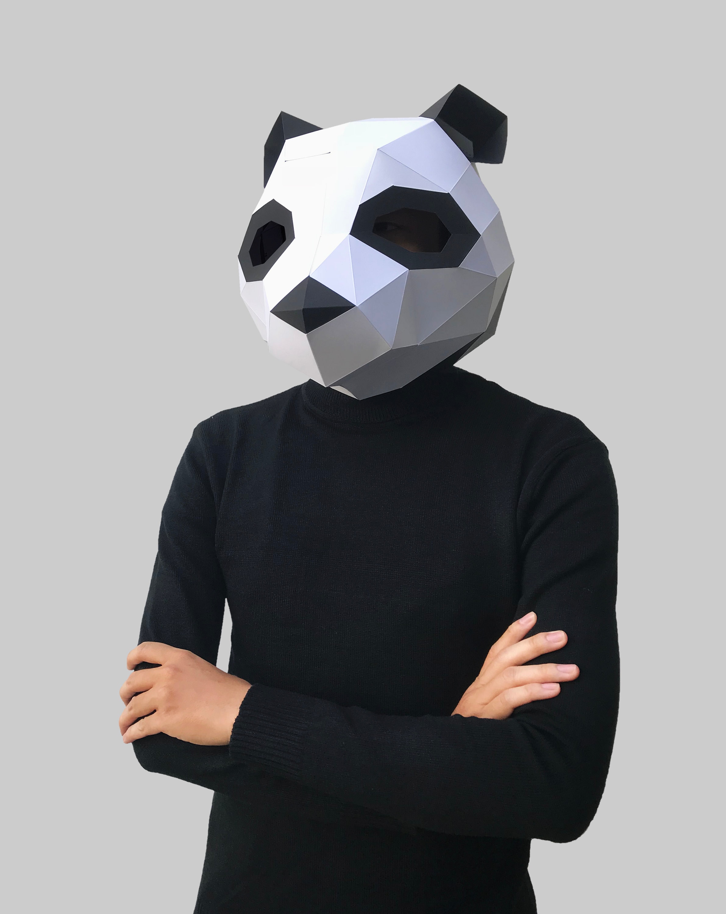 Panda bear mask paper mask papercraft mask masks - Etsy