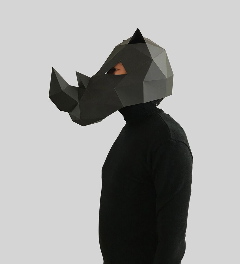 Rhino Mask Template Paper Mask Papercraft Mask Masks 3d - Etsy
