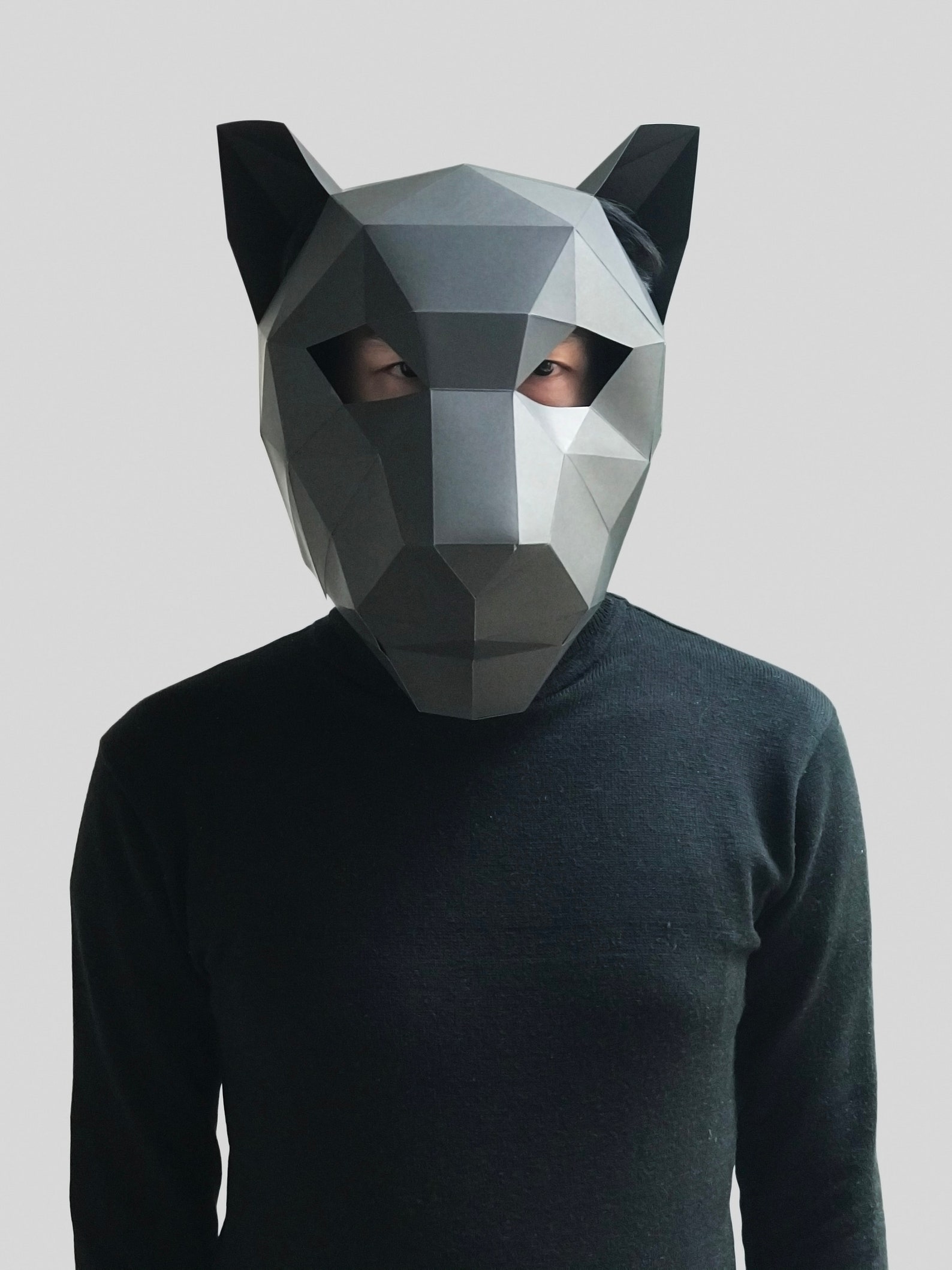 Black Panther Mask Template Paper Mask Papercraft Mask - Etsy