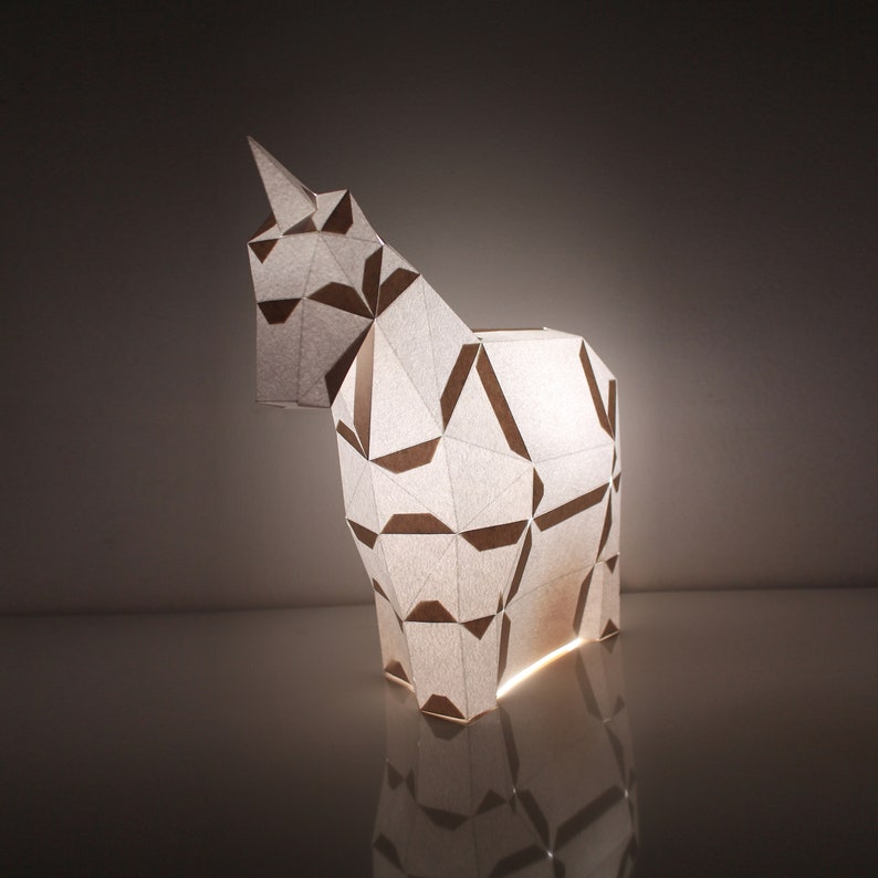 Small Unicorn Lampshade Paper Template Paper Lantern Etsy