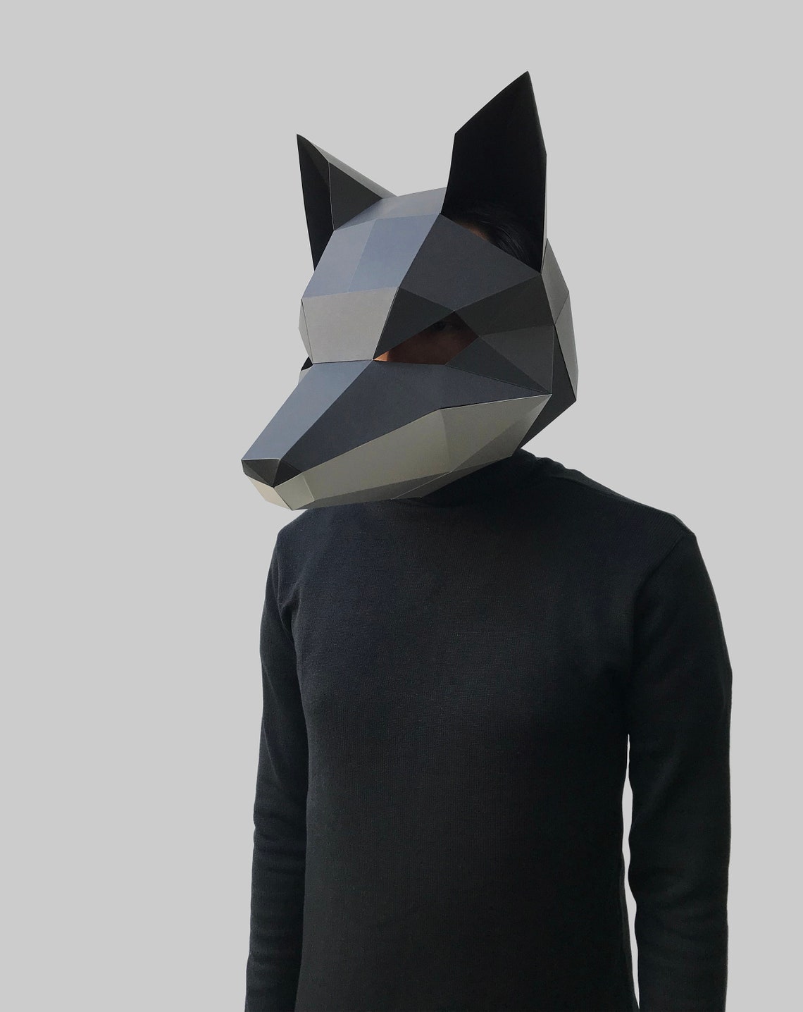 Silver Fox Mask Template Paper Mask Papercraft Mask Masks - Etsy