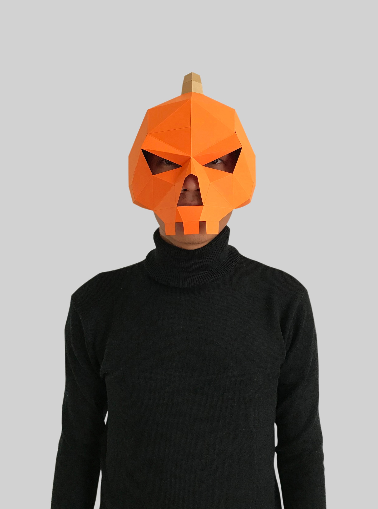 Skull Pumpkin Mask Template Paper Mask Papercraft Mask | Etsy