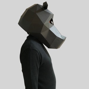 Hippo Mask Template Paper Mask Papercraft Mask Masks 3d - Etsy