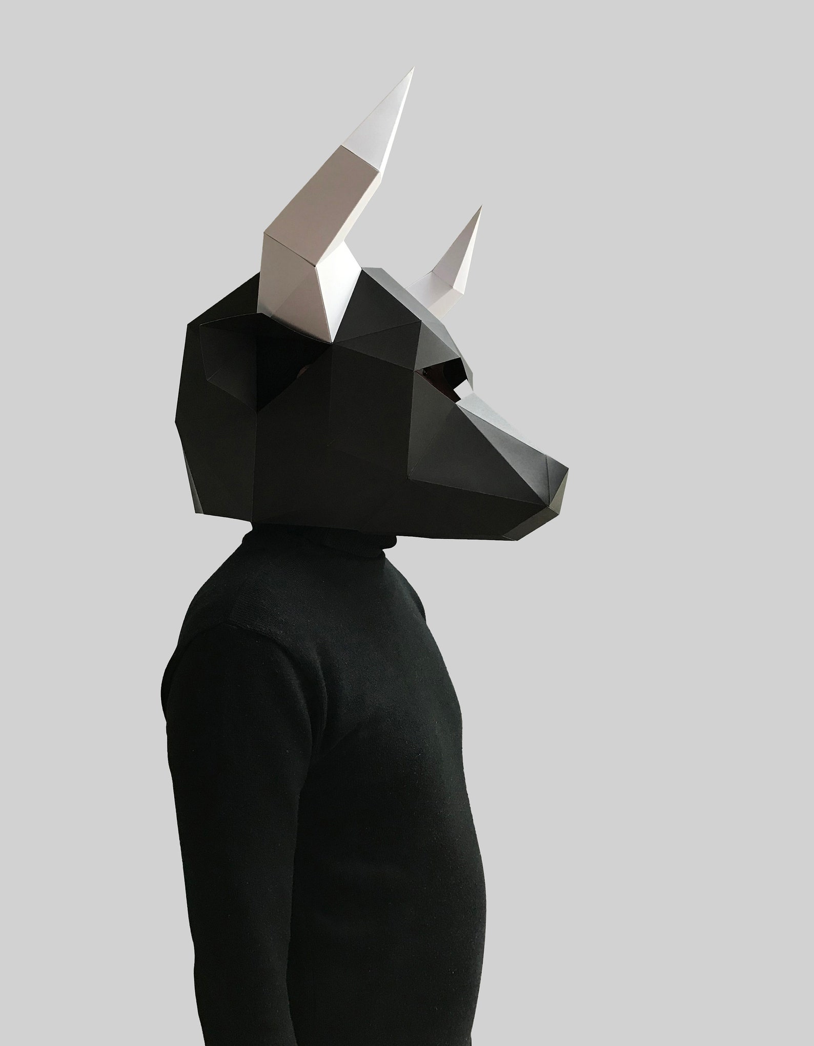 Spanish Bull Mask Template Paper Mask Papercraft Mask | Etsy