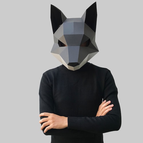 Wolf Mask Template Paper Mask Papercraft Mask Masks 3d - Etsy Canada